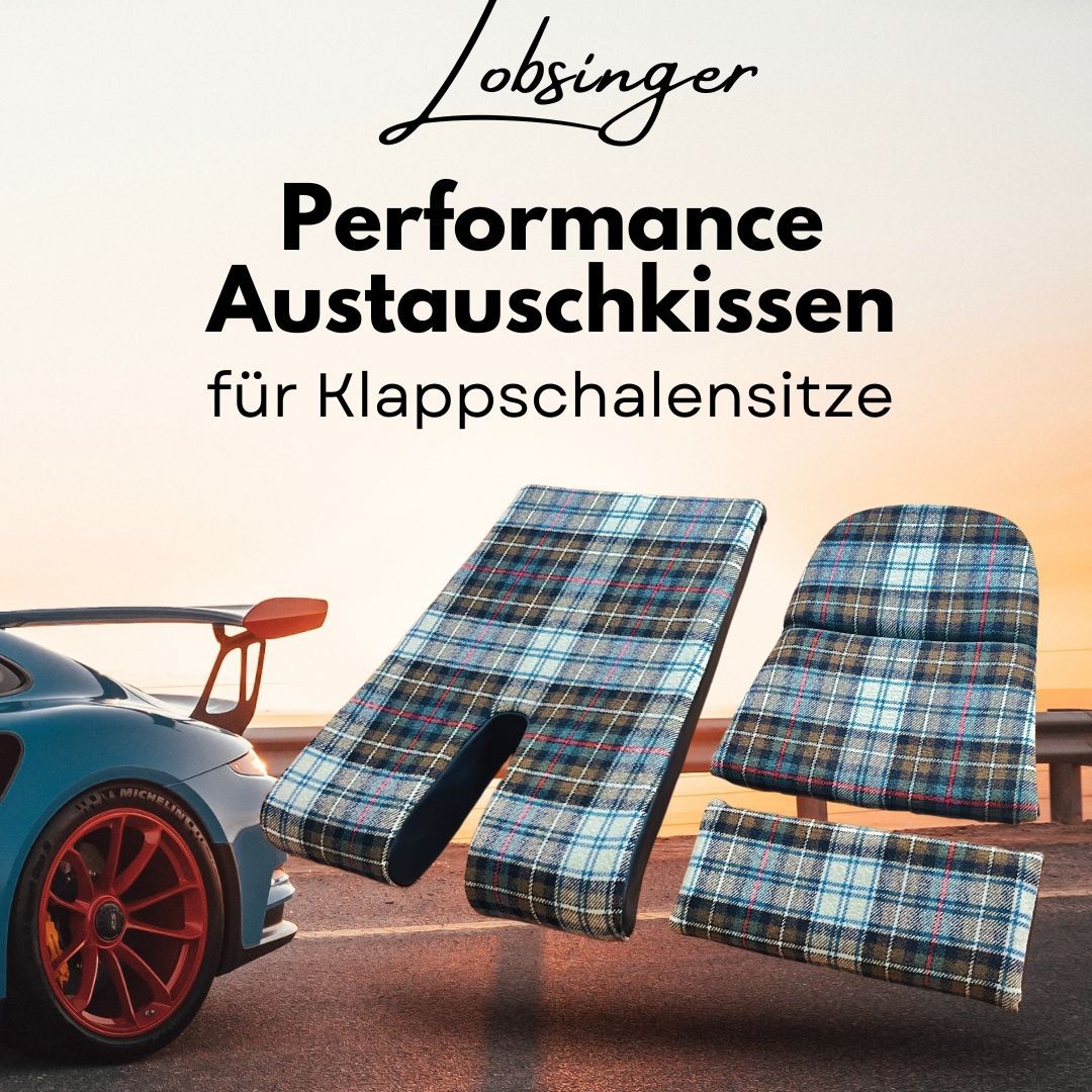 Set: Lobsinger Performance Sitzkissen inkl. Schottenkaro-Bezüge, für Klappschalensitze