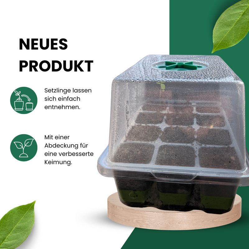 Wiederverwendbarer Anzuchtkasten mit leichter Entnahme von Keimlingen