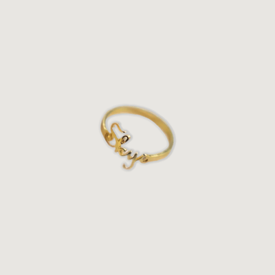 REAL WO Handwriting Alphabet Personalized Ring