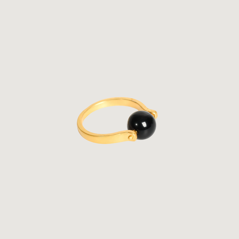 REAL WO Obsidian Crystal Ball Ring