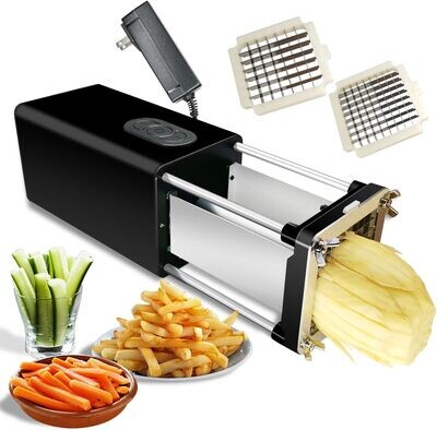 Kitchen Gadget Electric French Fry Cutter With Blades Stainless Steel Vegetable Potato Carrot For Commercial Household