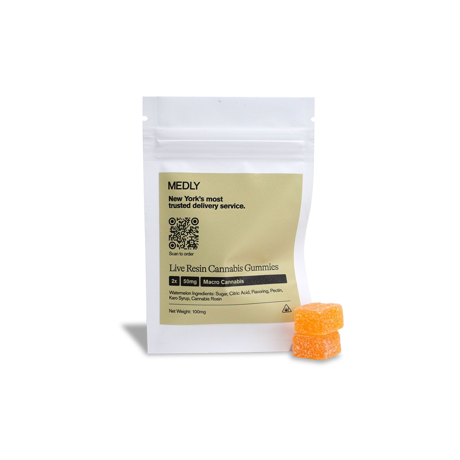 Medly 50mg Live Resin Macro Cannabis Gummies