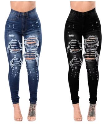 High Waist Ripped Jeans For Women