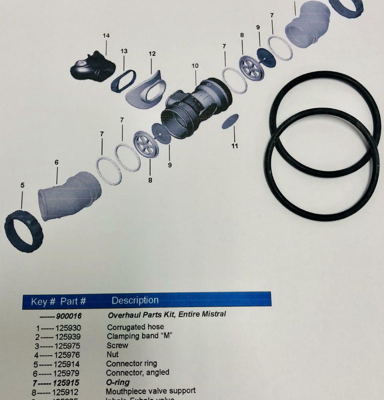 Mistral 2005 Mouthpiece O-Rings #125915 (set 4 pc)