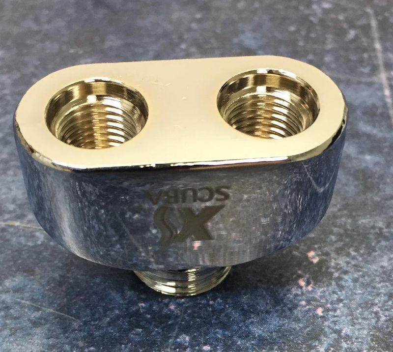 Low Pressure XS Scuba Hose Splitter Y Fitting 3/8" - 24 to 9/16"-18