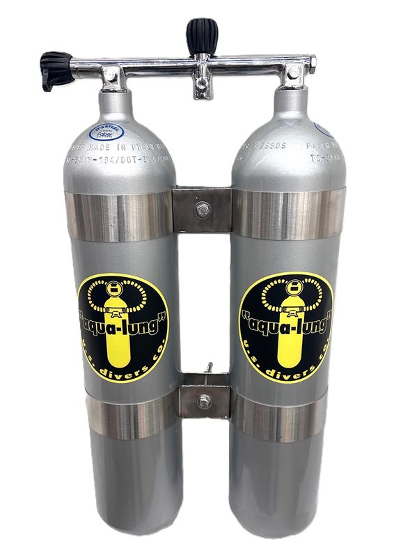 Faber 50 CF Steel Twin Set 2640 PSI Cylinder U.S. Divers Solid Manifold