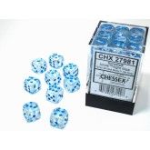 Chessex Borealis 12mm d6 Icicle/light blue Luminary Dice Block (36 dice)