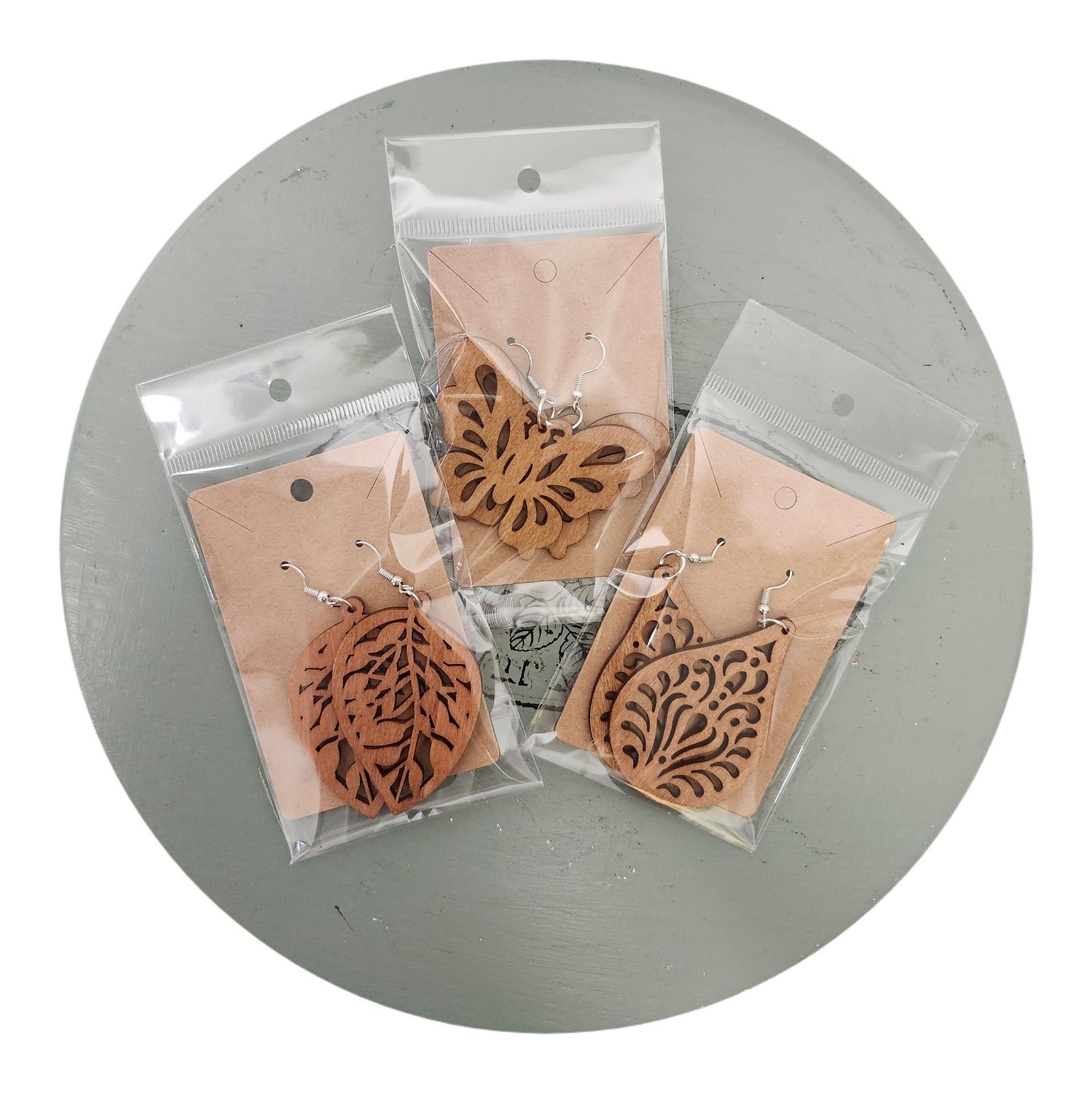 WOODEN EARRINGS - NATURAL