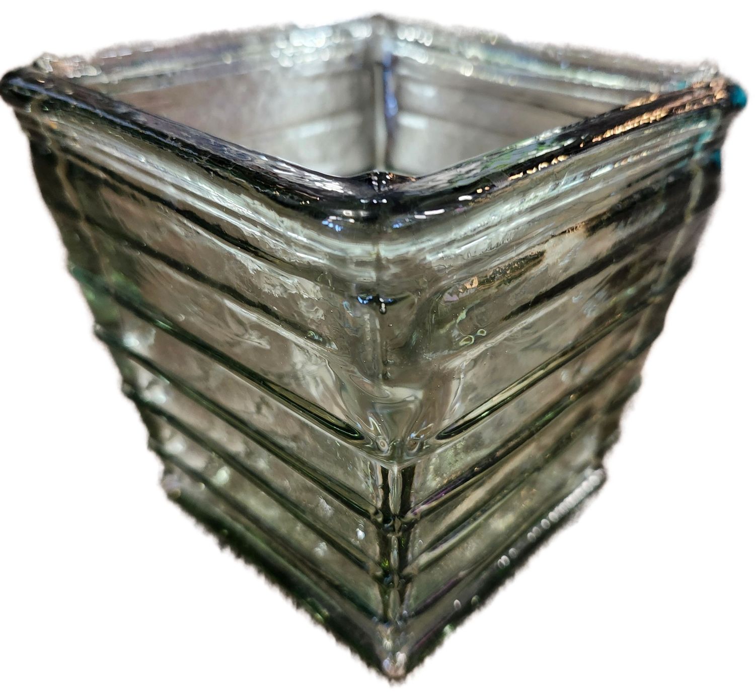 SQUARE GLASS VASE - CLEAR 5&quot;