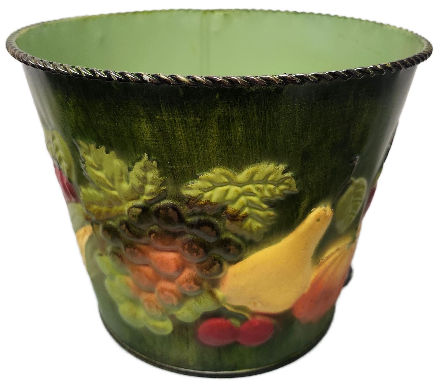 METAL BUCKET 8&quot; - GREEN FRUIT