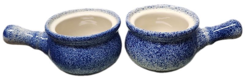 CERAMIC CROCK 4&quot; - SPECKLED BLUE