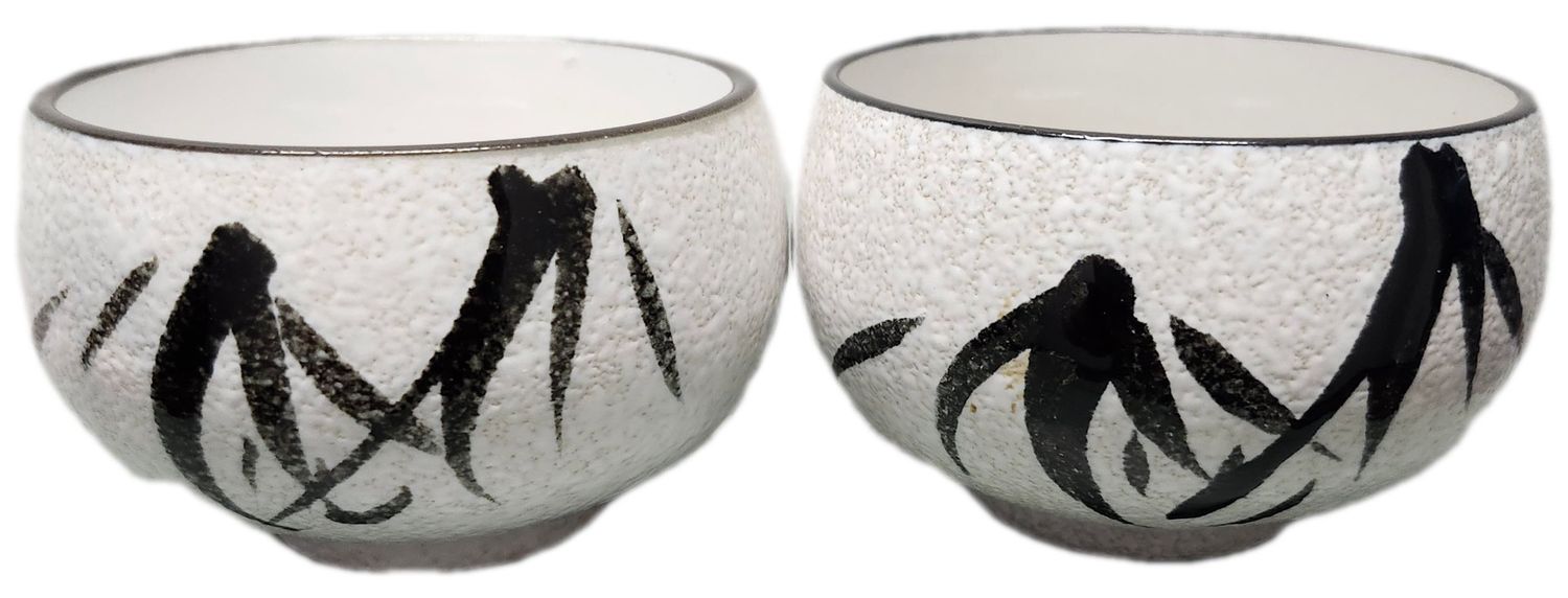 CERAMIC POT 3&quot; -B&amp;W JAPANESE