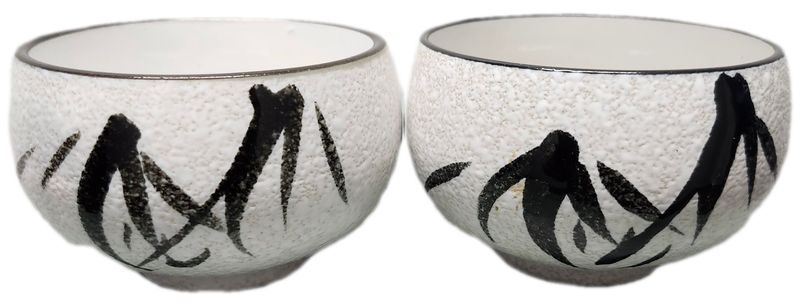 CERAMIC POT 3&quot; -B&amp;W JAPANESE