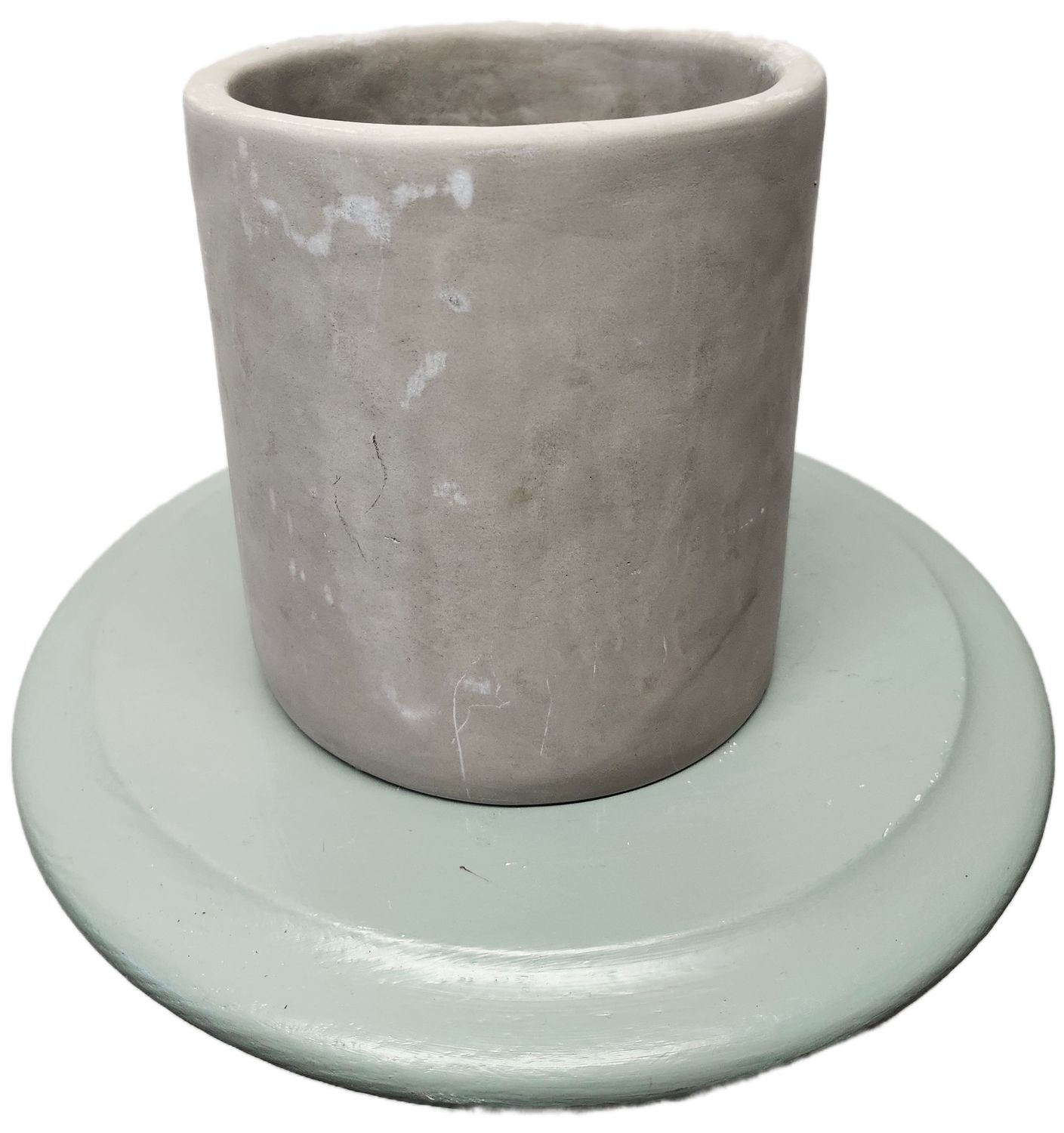 CERAMIC POT 6&quot; - CEMENT GREY