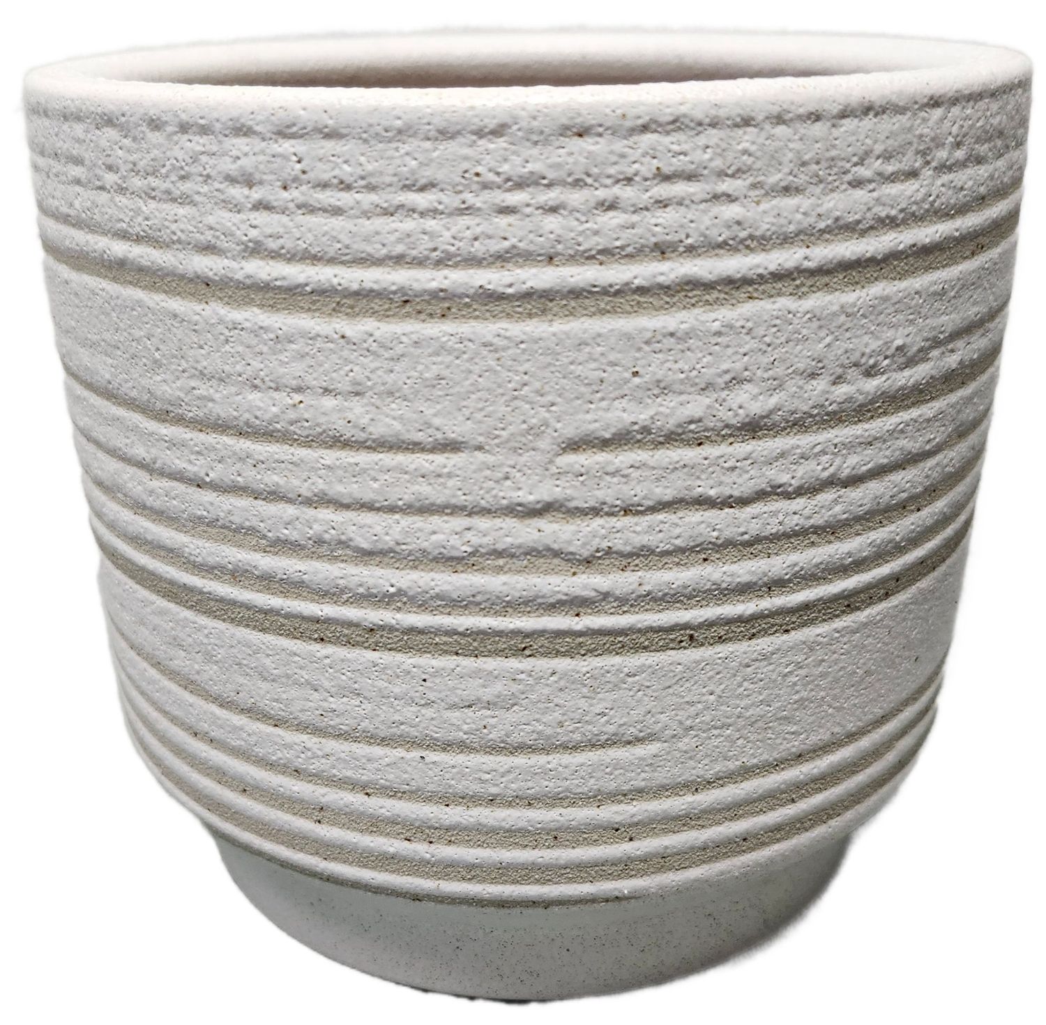 CERAMIC POT W/DRAIN 6&quot; - WHITE