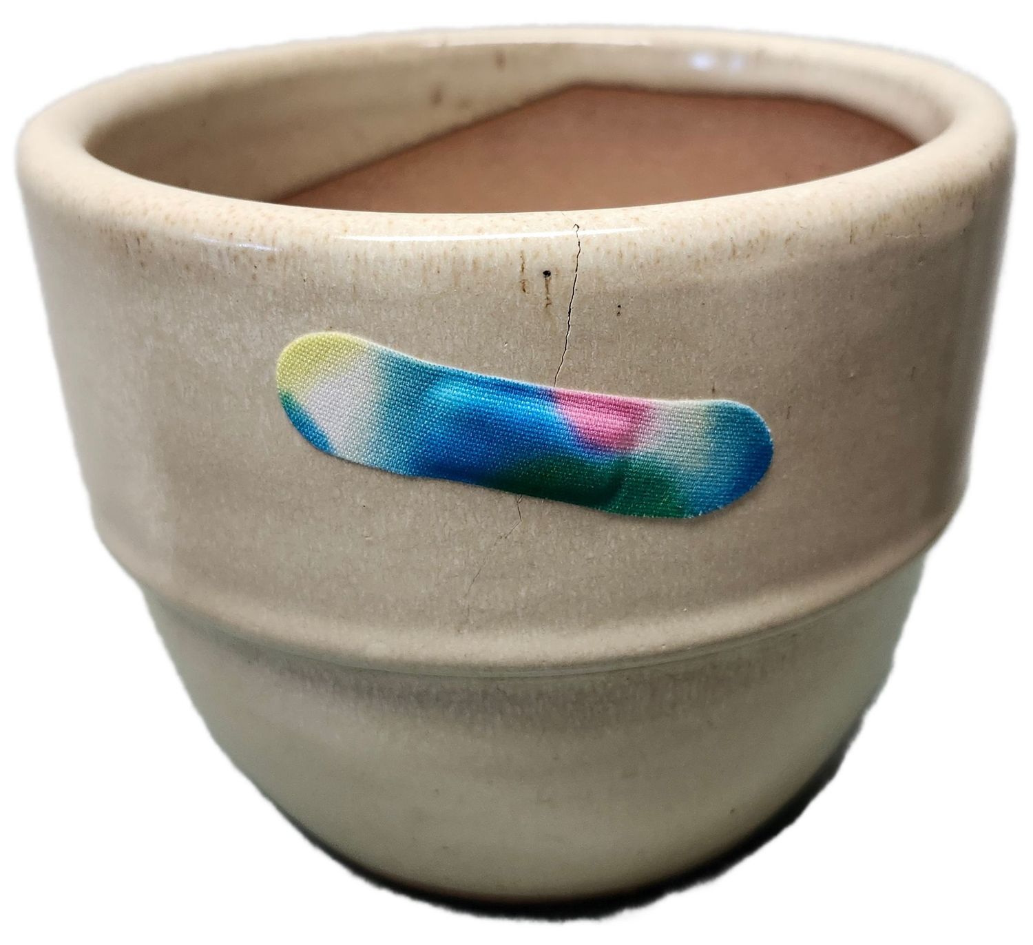 CERAMIC POT 6&quot; W/DRAIN - BANDAID