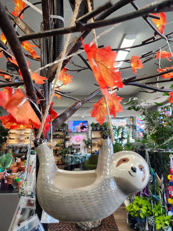 CERAMIC HANGING SLOTH POT
