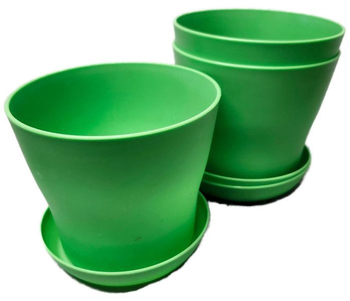 PLASTIC 4&quot; POT W SAUCER - ASST
