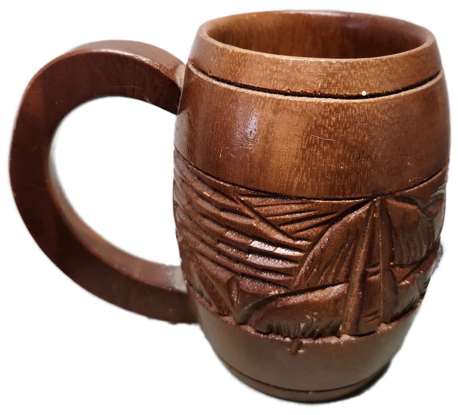 WOOD MUG 3&quot; - CARVED PHILIPPINES