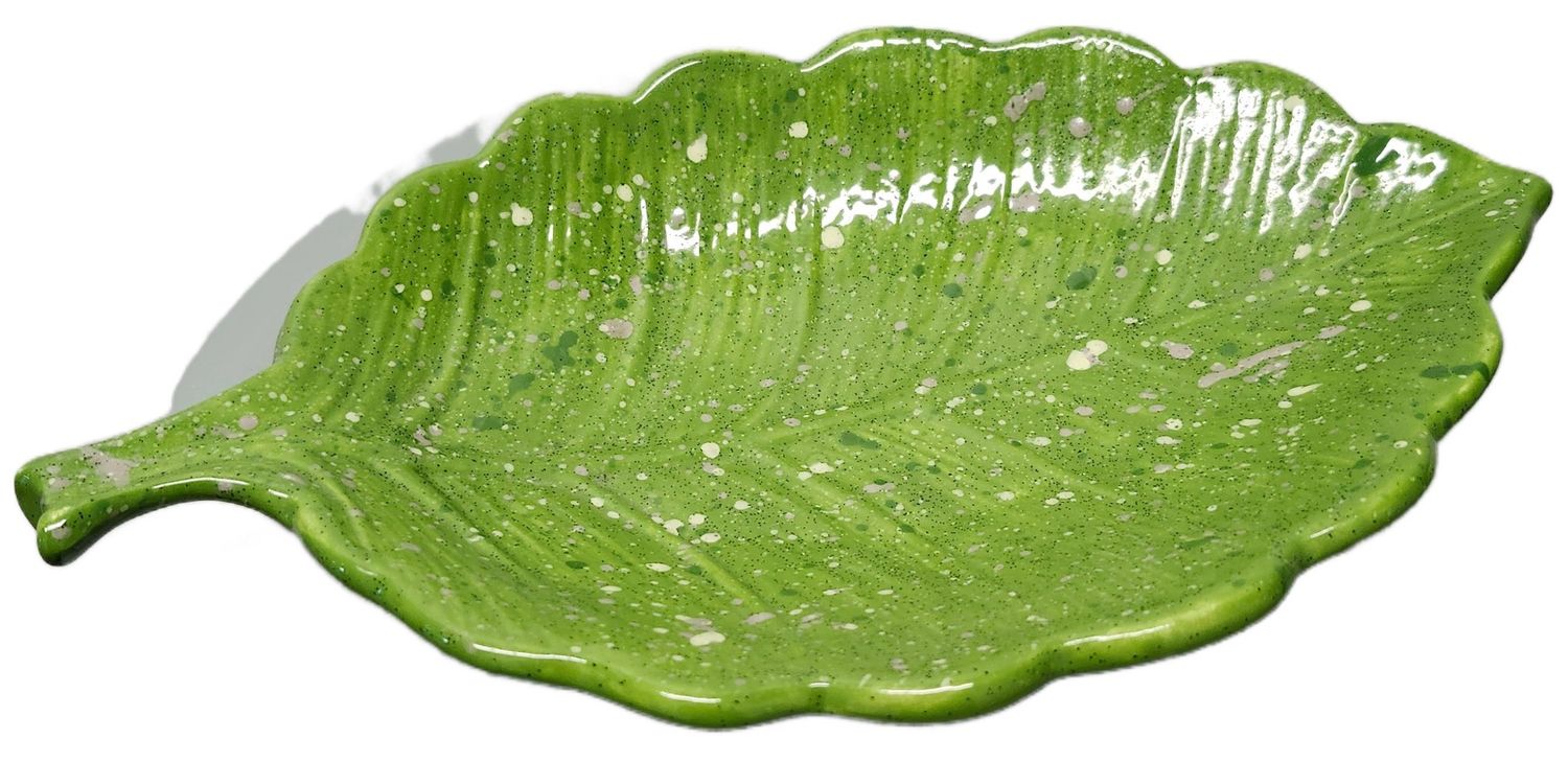 CERAMIC TRAY 11&quot; - LEAF