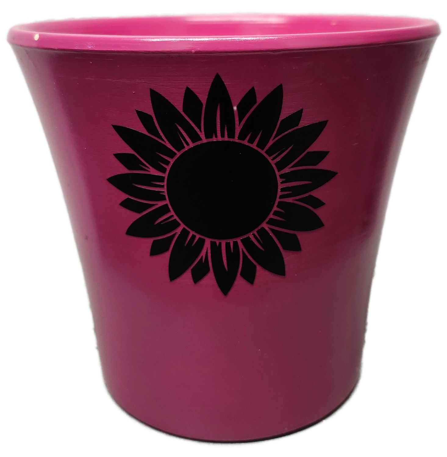 CERAMIC POT 5&quot; NO DRAIN - PINK SUNFLOWER