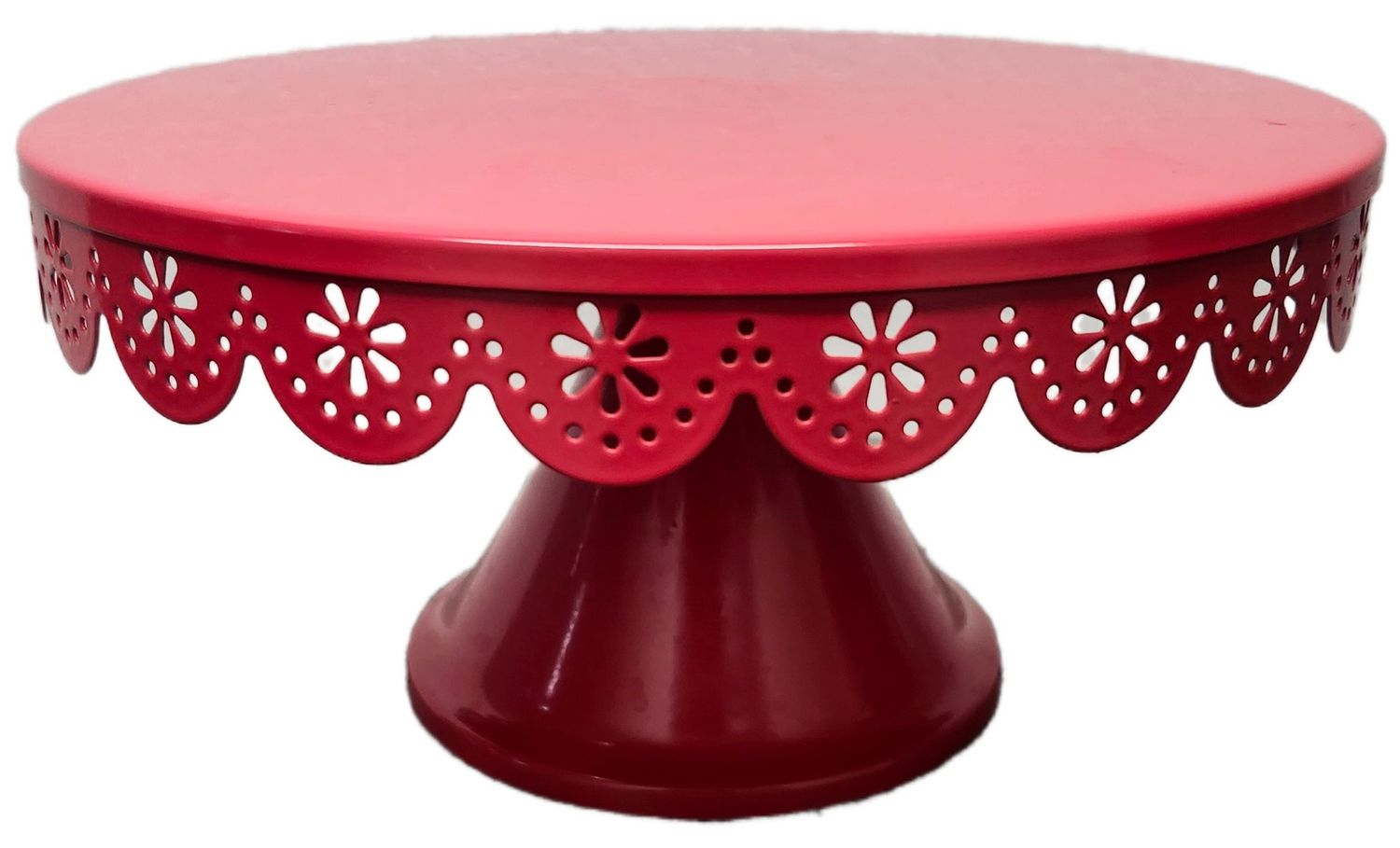 METAL CAKE STAND 9&quot; - LT RED