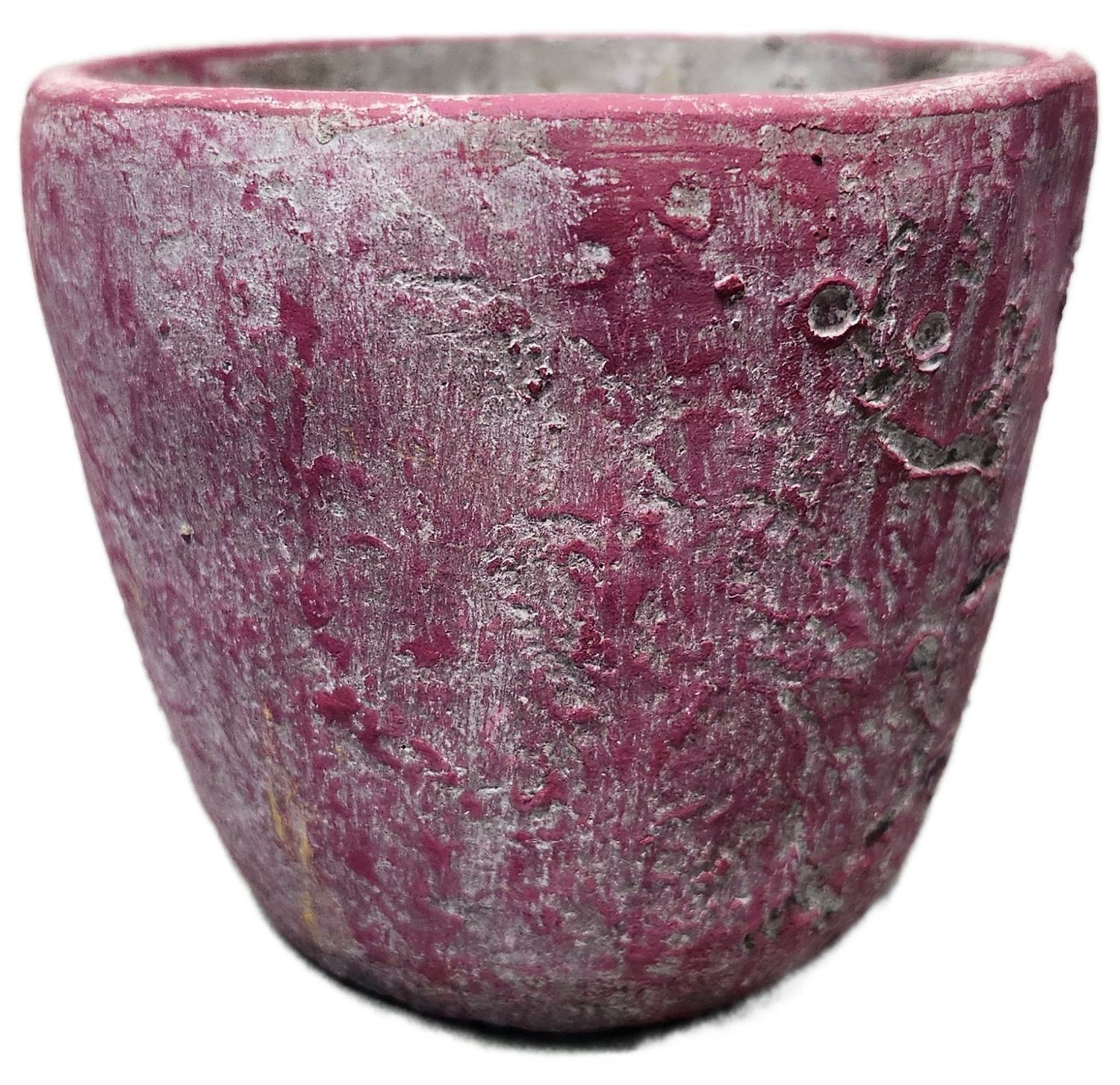 CEMENT POT 4&quot; NO DRAIN - ROUGH PINK