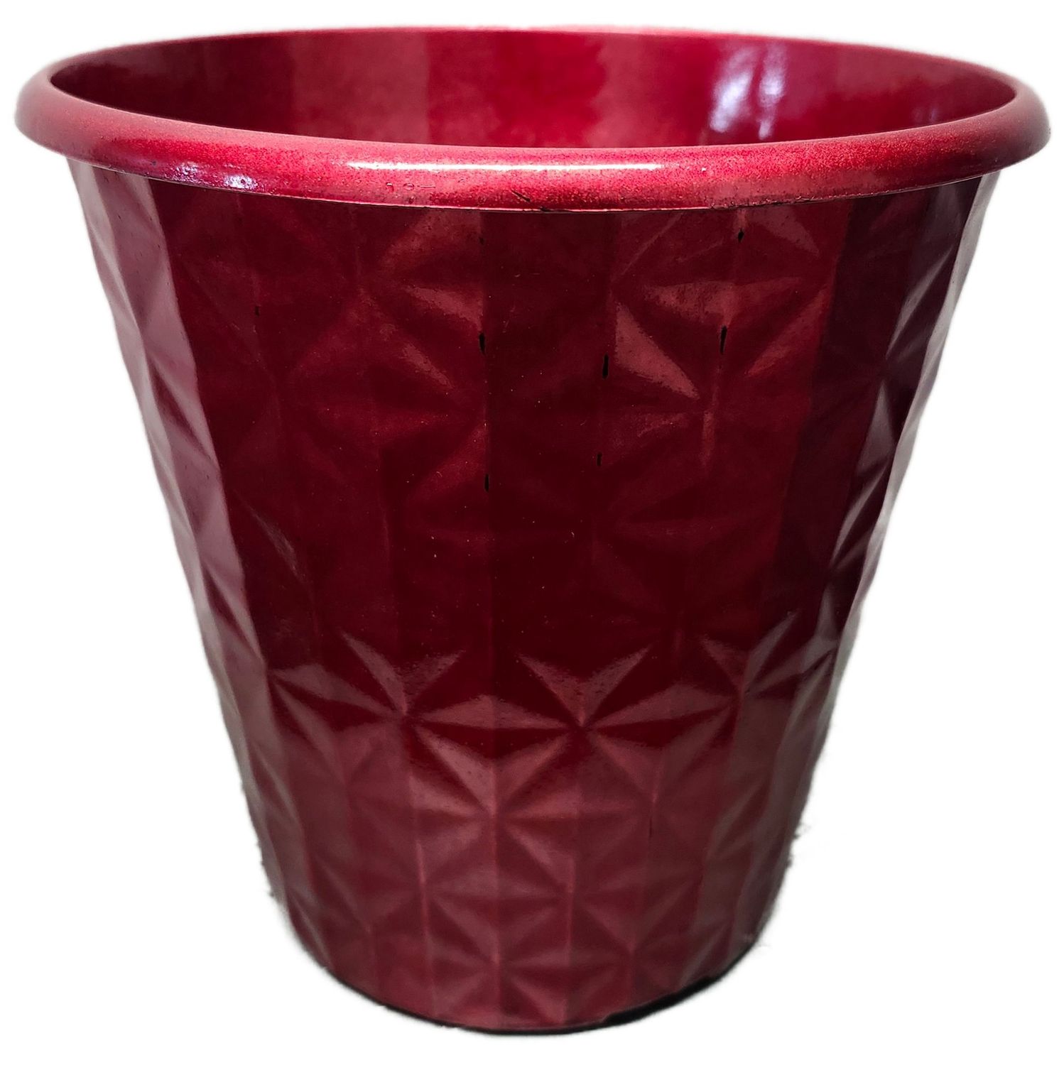 PLASTIC POT 7&quot; NO DRAIN - RED HOLOGRAM