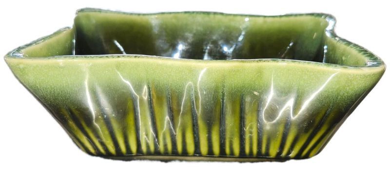 CERAMIC POT 4X6&quot; - GREEN OMBRE