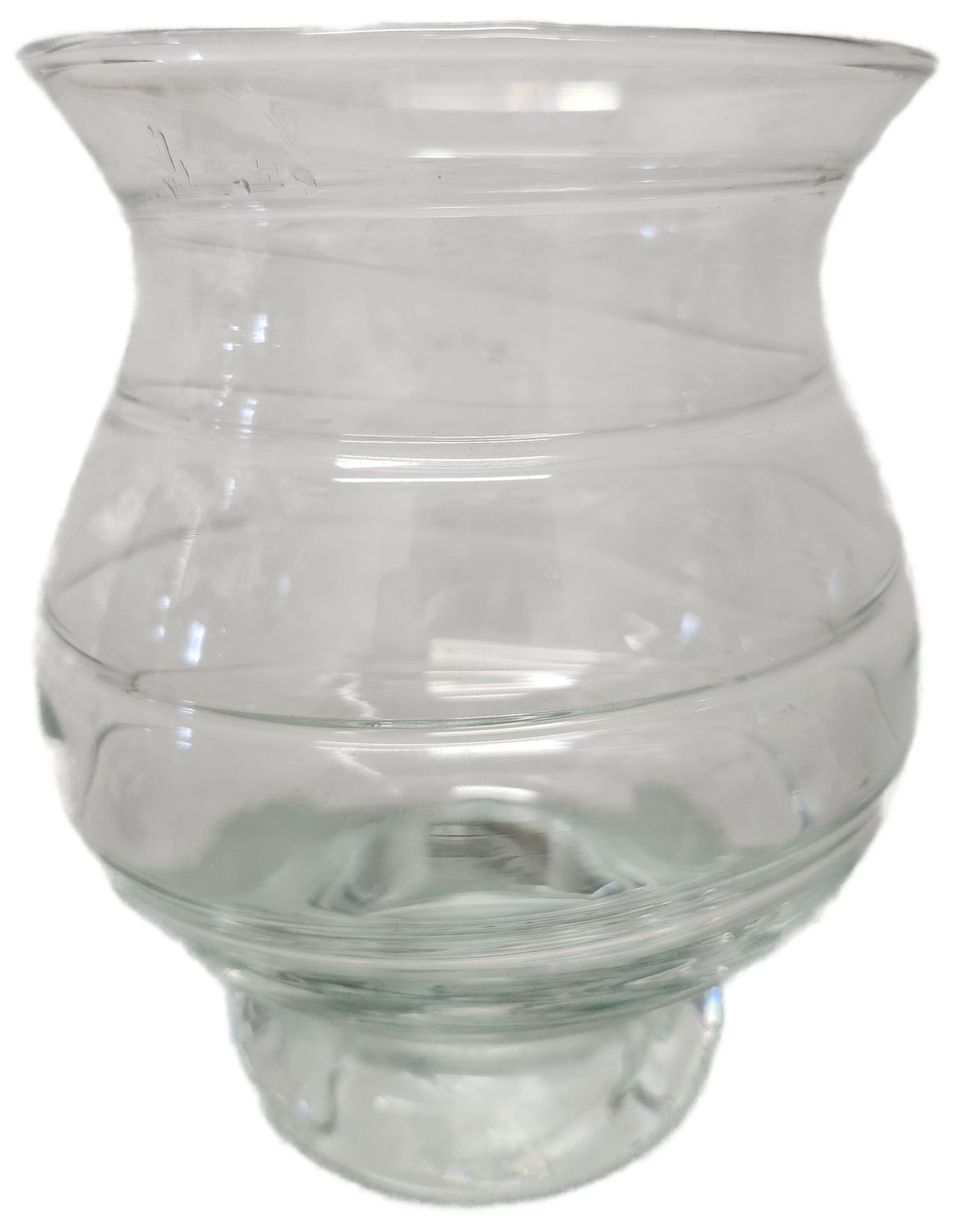 GLASS VASE 5&quot; - CLEAR SWIRL