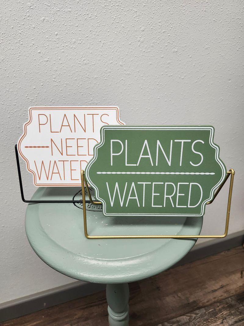 REVERSIBLE SIGN 7X8&quot; - PLANTS WATER