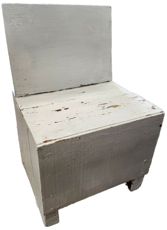WOOD PLANT STAND 12X18&quot; - WHITE CHAIR