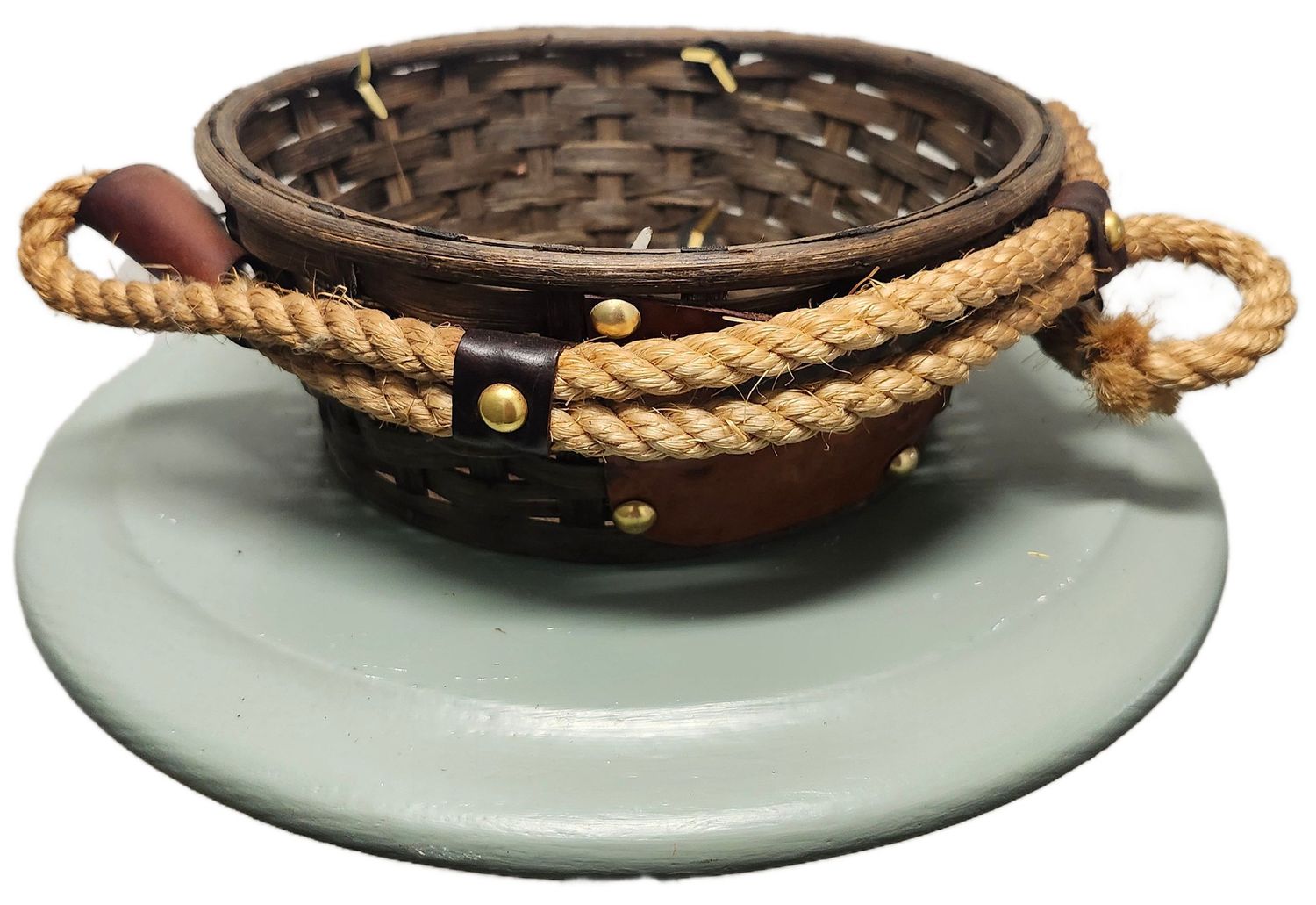NUT BASKET 8&quot; W/ROPE HANDLES