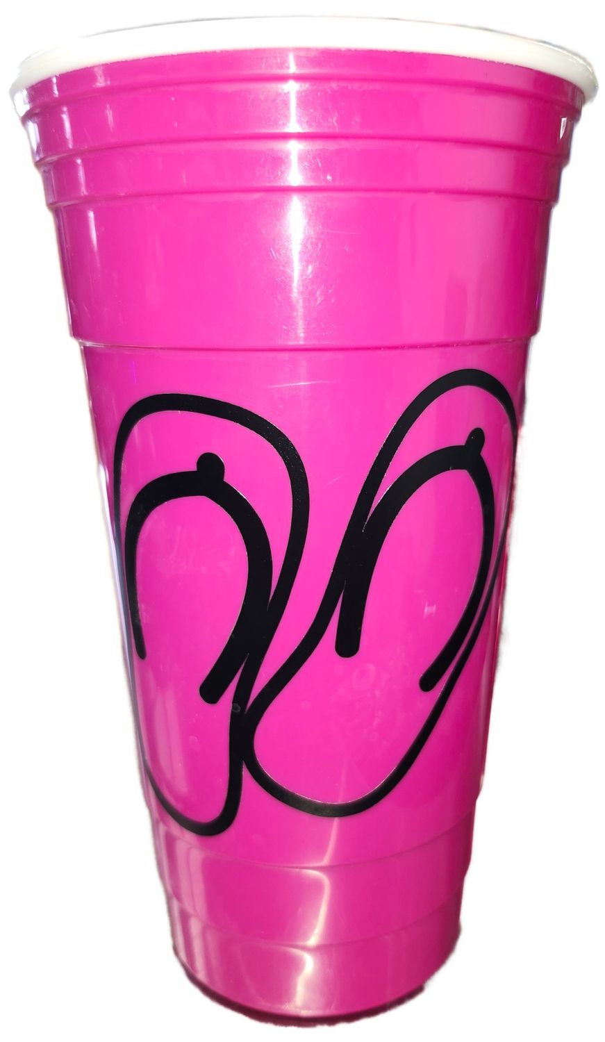 PLASTIC CUP 8&quot; - PINK FLIP FLOP