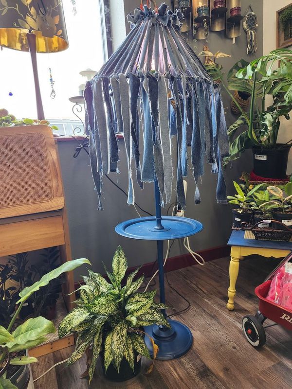 SIDE TABLE LAMP 55&quot; - BLUE DENIM