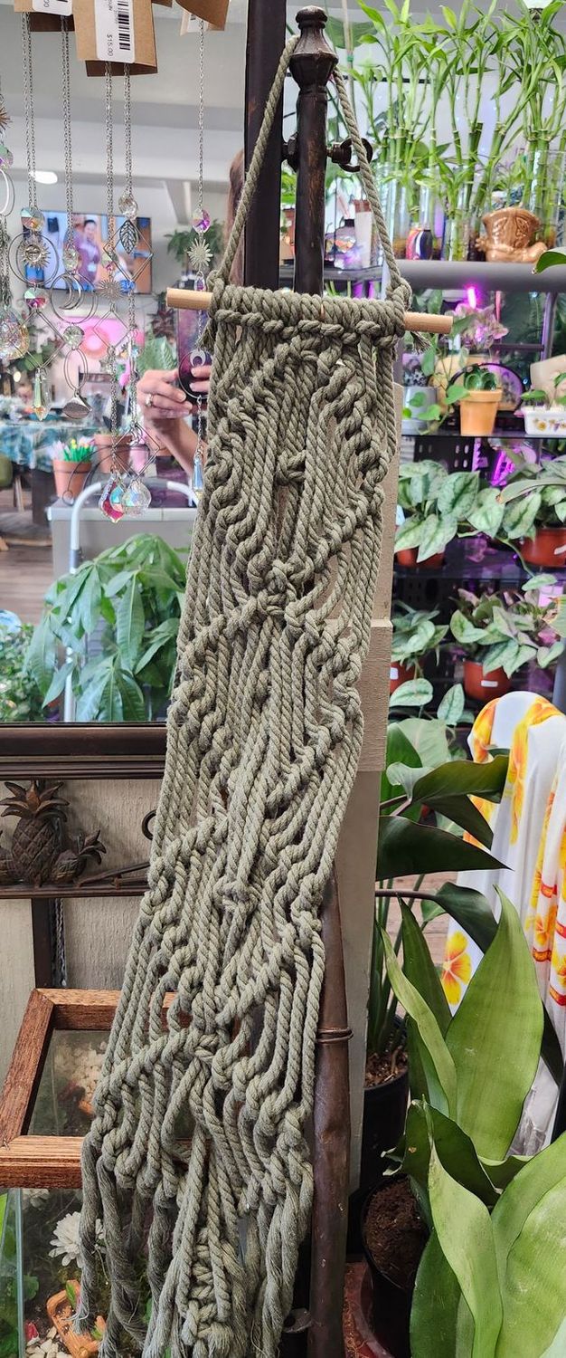 MACRAME WALL ART 42&quot; - OLIVE
