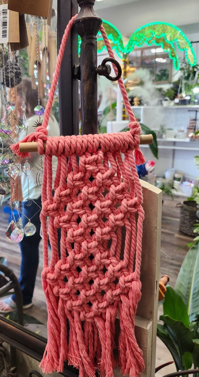 MACRAME WALL ART 20&quot; - CORAL