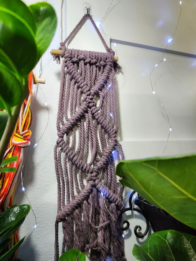 MACRAME WALL ART 20&quot; - PURPLE