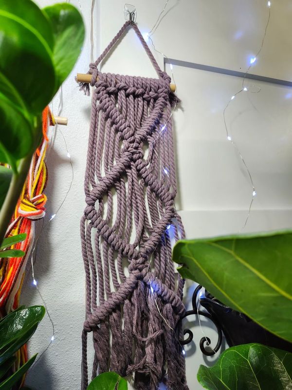 MACRAME WALL ART 20&quot; - PURPLE