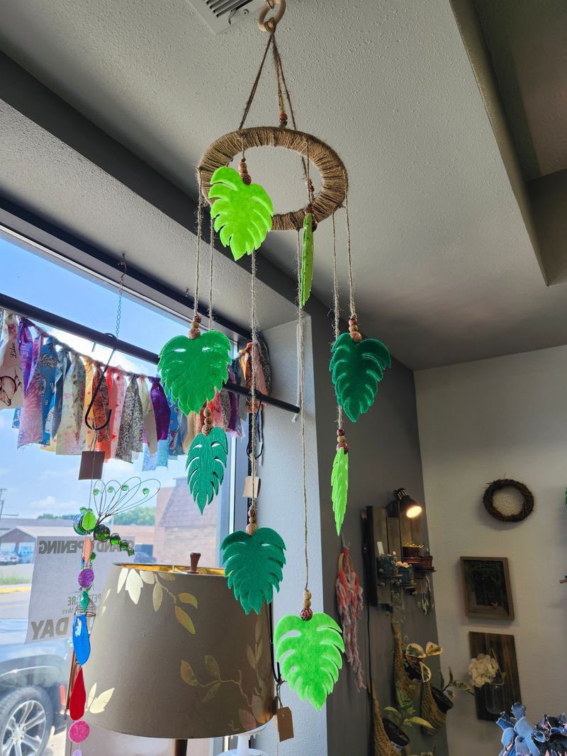 FAUX MONSTERA MOBILE 42&quot;