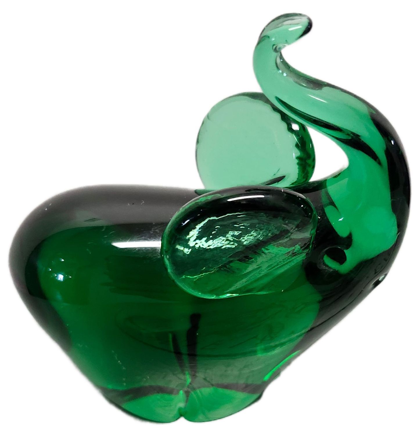 GLASS ELEPHANT 4&quot; - EMERALD