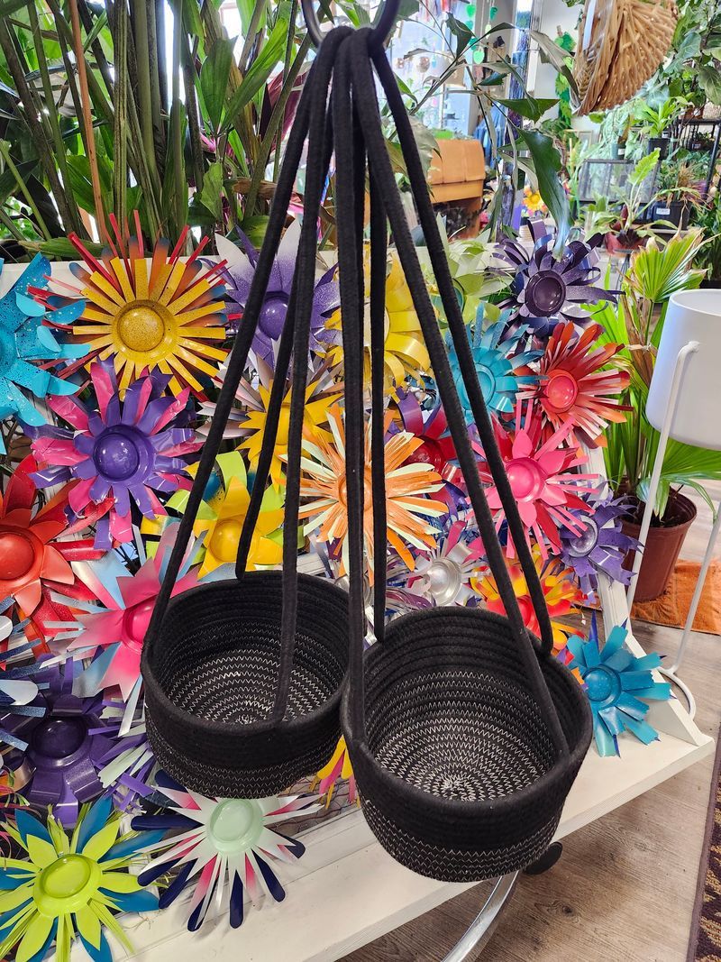 SEWN BASKET 9&quot; - BLACK