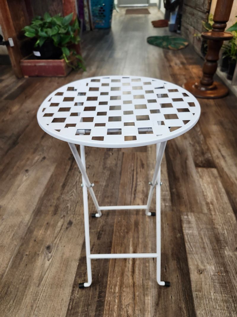 METAL PLANT STAND 16&quot; - WHITE