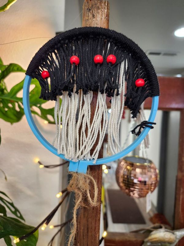 MACRAME WALL ART - BLUE/MUSHROOM