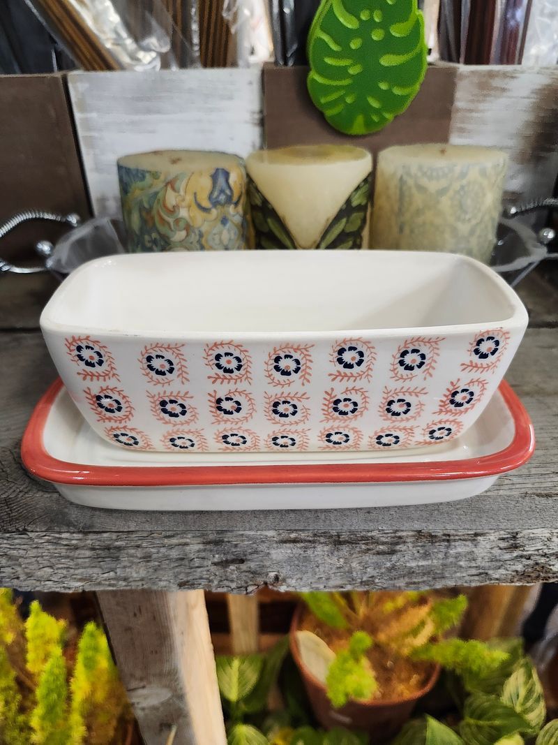 CERAMIC POT W/TRAY