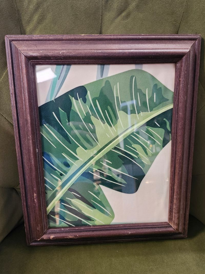 LEAF PICTURE W/FRAME 11X13&quot;