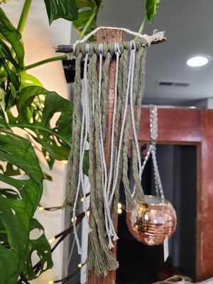 MACRAME WALL ART 11&quot; - GREEN
