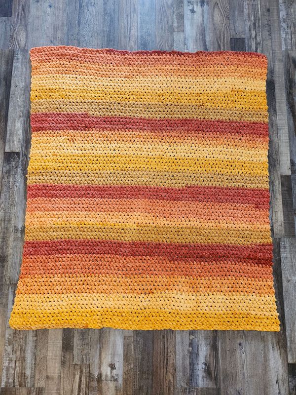 CROCHET LAP BLANKET - &quot;ORANGE CRUSH&quot;