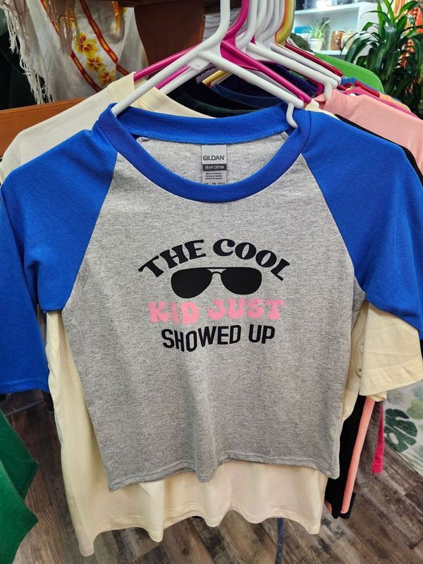 PLANT-TEE &quot;COOL SHOWED UP&quot; - KIDS XS BLUE BASEBALL