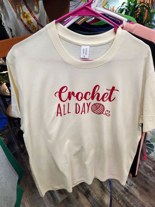 PLANT-TEE &quot;CROCHET DAY&quot; - LARGE CREAM